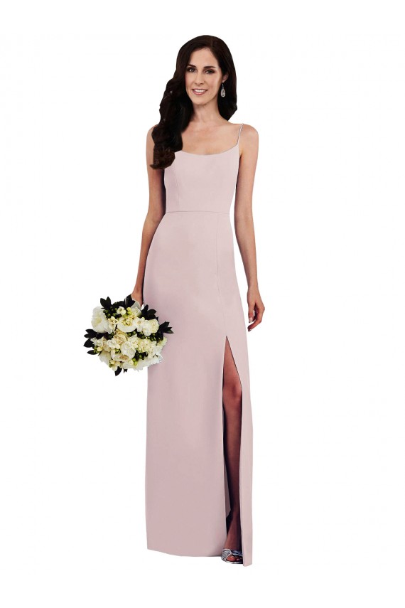 Affordable Sleeveless Spaghetti Straps Stretch Crepe Long Prom Dress Canada