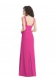 Affordable Sleeveless Square Neck Stretch Crepe Fuchsia Long Prom Dress Canada