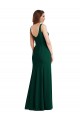 Affordable Sleeveless Square Neck Stretch Crepe Midnight Green Long Prom Dress Canada