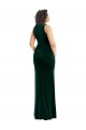 Affordable Sleeveless Square Neck Stretch Velvet Dark Green Long Evening Prom Dress Canada