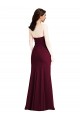Affordable Sleeveless Strapless Stretch Crepe Burgundy Gold Long Prom Dress Canada