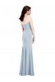 Affordable Sleeveless Strapless Stretch Crepe Light Sky Blue Long Prom Dress Canada