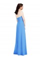 Affordable Sleeveless Strapless Stretch Crepe Peacock Blue Long Prom Dress Canada