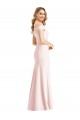 Affordable Sleeveless Off the Shoulder Stretch Crepe Pink Long Prom Dress Canada