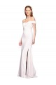 Affordable Sleeveless Off the Shoulder Stretch Crepe White Long Prom Dress Canada
