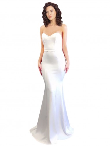 Affordable Sleeveless High Neck Stretch Crepe White Long Prom Dress Canada