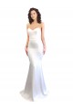 Affordable Sleeveless High Neck Stretch Crepe White Long Prom Dress Canada