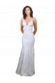 Affordable Sleeveless High Neck Stretch Crepe & Sequin Tulle White Long Prom Dress Canada